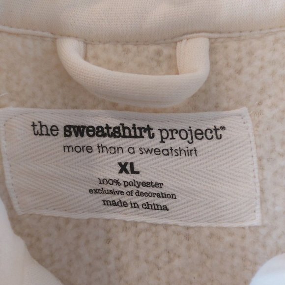 The Sweatshirt Project Women's XL Cream‎ Sherpa Faux Shearling Button Up Jacket - Picture 4 of 10